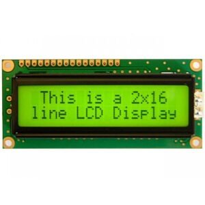 LCD 16x2 display yellow back light