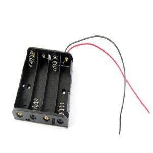 4 × AA/1.5V Battery Holder Without Cover – 6V Battery Case with Wire Leads