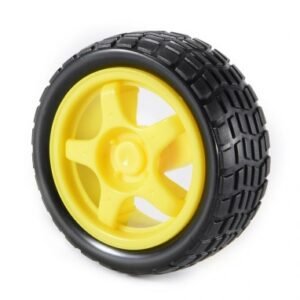 70mm Robot Wheel ( tyre ) for BO Motors (Yellow/Black)