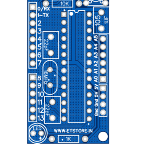 ATMEGA328 OR ATMEGA8 Arduino breakout board PCB with components unsoldered (Colour may vary)