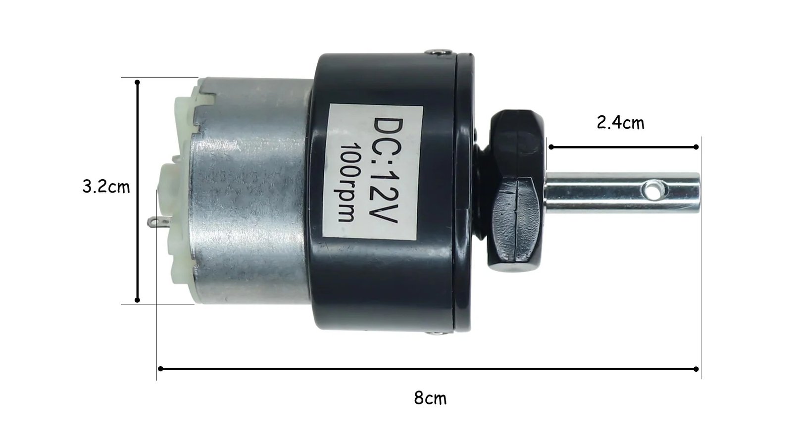 DC 12V 100RPM Centre Shaft Geared DC Motor – Heavy Duty