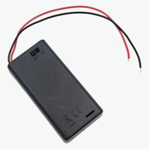 2 × AA Battery Holder with Cover & ON/OFF Switch – 3V Battery Case (67 mm)