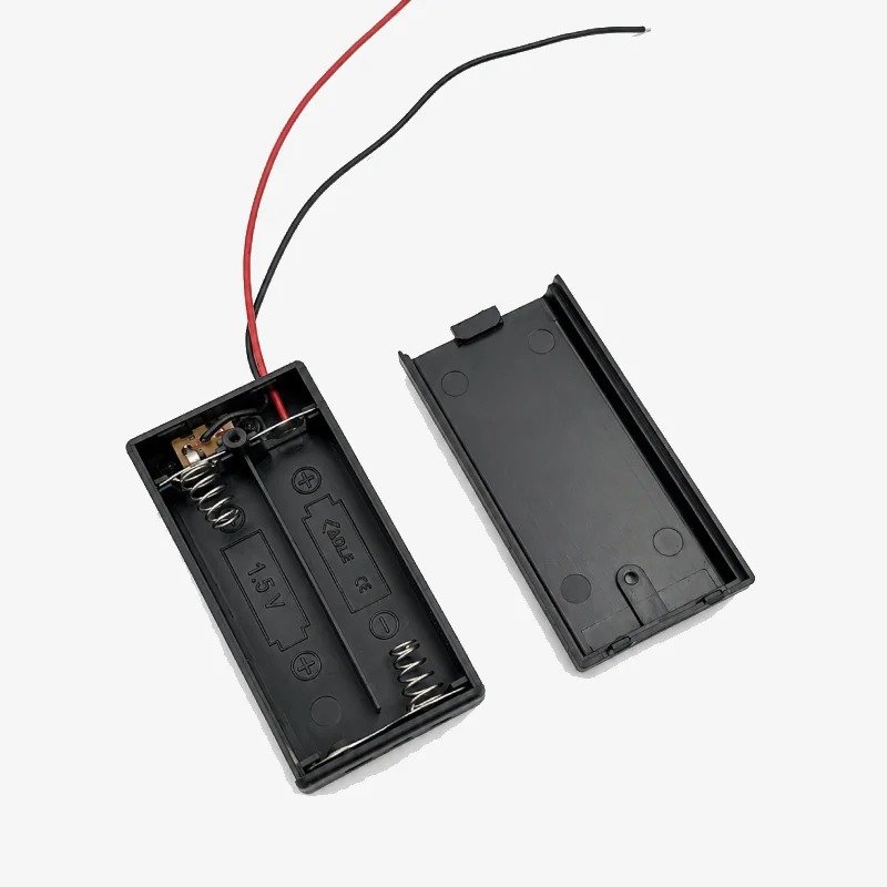 2 × AA Battery Holder with Cover & ON/OFF Switch – 3V Battery Case (67 mm) - Image 2