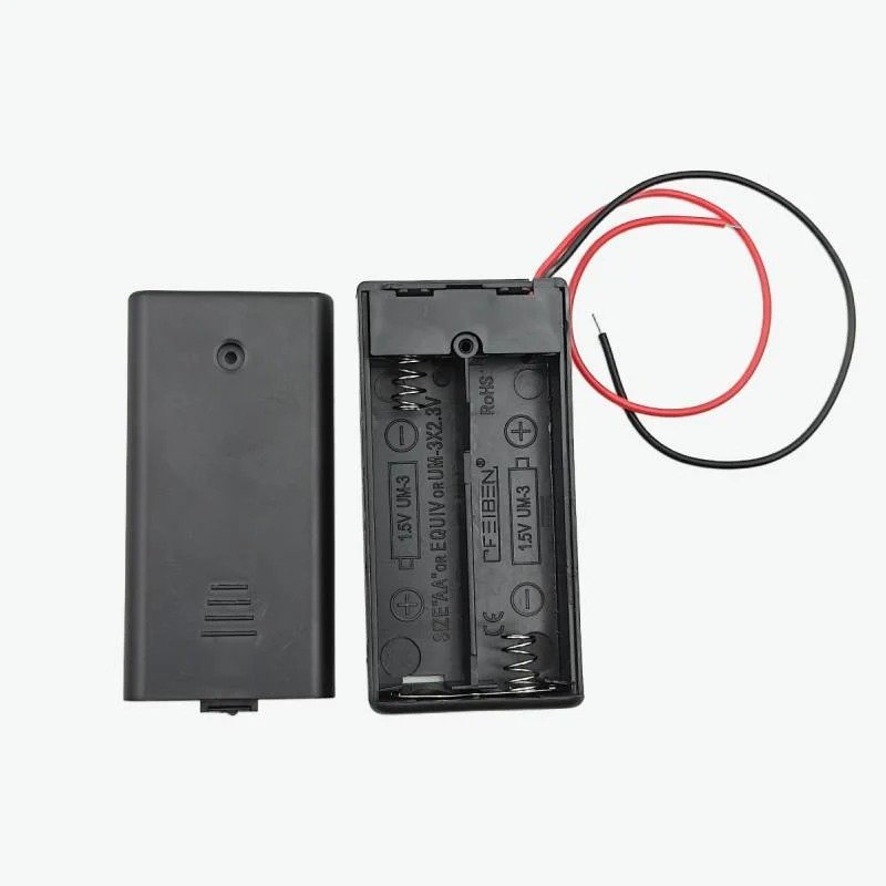 2 × AA Battery Holder with Cover & ON/OFF Switch – 3V Battery Case (67 mm) - Image 6