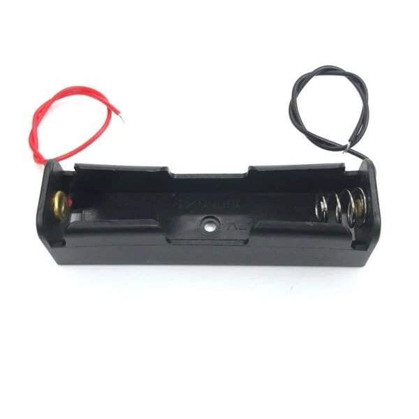 18650 Single Cell (1S) Battery Holder with Wire – 3.7V Lithium-Ion Battery Case
